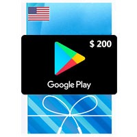 خرید گیفت کارت گوگل پلی ۲۰۰ دلاری امریکا