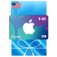 خریدگیفت کارت اپل آیتونز 60 دلاری امریکا