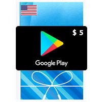 گیفت کارت 5 دلاری گوگل پلی امریکا